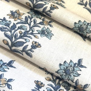 Floral Decorative Fabric ,Pillow Curtains Fabric , Flowers 100%Cotton Fabric, By The Yard, Home Decor Fabric, Blue Flower Fabric