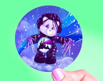 Sticker Edward Scarebear, Sticker vinyle, Stickers années 90, Années 80, Sticker arc-en-ciel, Halloween