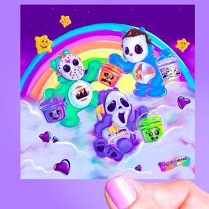 Meet the Scarebears Sticker, Vinyl Sticker, 90’s Stickers, Nostalgic Toys, Retro horror Stickers, Spooky Season