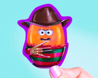 Sticker Freddy Krueger McNugget Buddy, vinyle autocollant, autocollants des années 80, jouets McDonald's, jouets Happy Meal, Nightmare on Elm Street