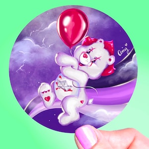 Killer Clown Scarebear Glossy Sticker, Vinyl Sticker, 90’s Stickers, It movie, Rainbow Sticker, Halloween