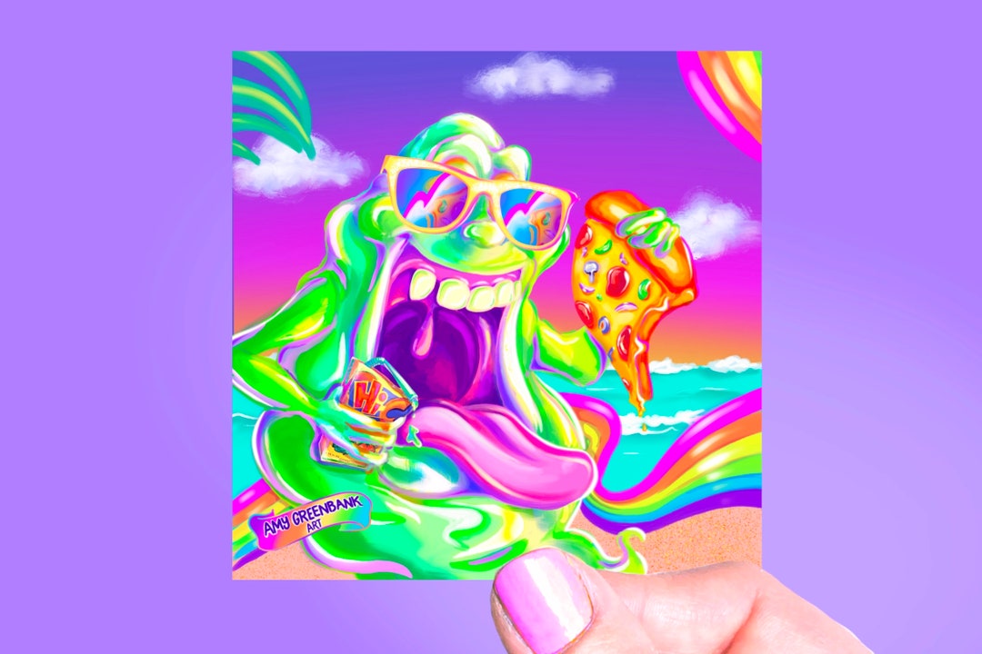 Slimer Sticker Slimer Beach Sticker, Vinyl Sticker, 90’s Stickers, Ghostbusters ...