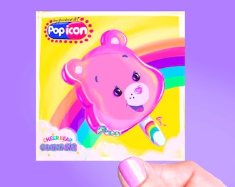 Sticker Cheer Bear Popsicle, Sticker vinyle, Stickers années 80, Crème glacée, Bisounours, Sticker arc-en-ciel