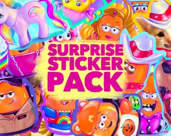 Pack Surprise - 3 autocollants de jouets nostalgiques ALÉATOIRES, autocollants en vinyle, autocollants des années 80, jouets McDonald’s, jouets Happy Meal, autocollants des années 90