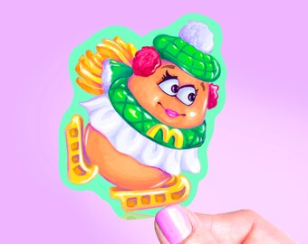 Autocollant de jouet Skater McNugget Buddy, autocollant vinyle, autocollants de vacances, jouets McDonald’s, McMemories, Joyeux repas