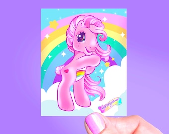 Sticker Cheer Bear My Pony, Sticker vinyle, Stickers années 90, MLP, Sticker arc-en-ciel, Bisounours