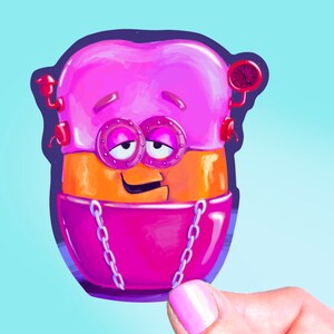 Franken Berry Monster Cereal McNuggets Toy Sticker, Vinyl Sticker, 80’s Stickers, McDonald’s Toys, Happy Meal Toys, Halloween Sticker
