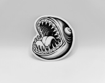 Sticker smiley effrayant en vinyle