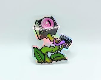 Sticker plante monstre holographique