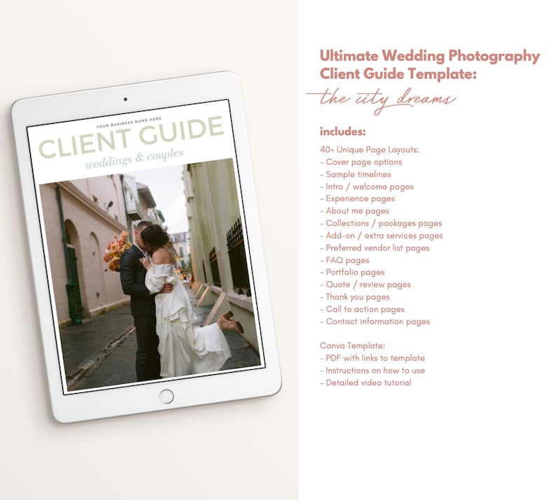 Wedding Photography Client Guide Template Wedding Etsy