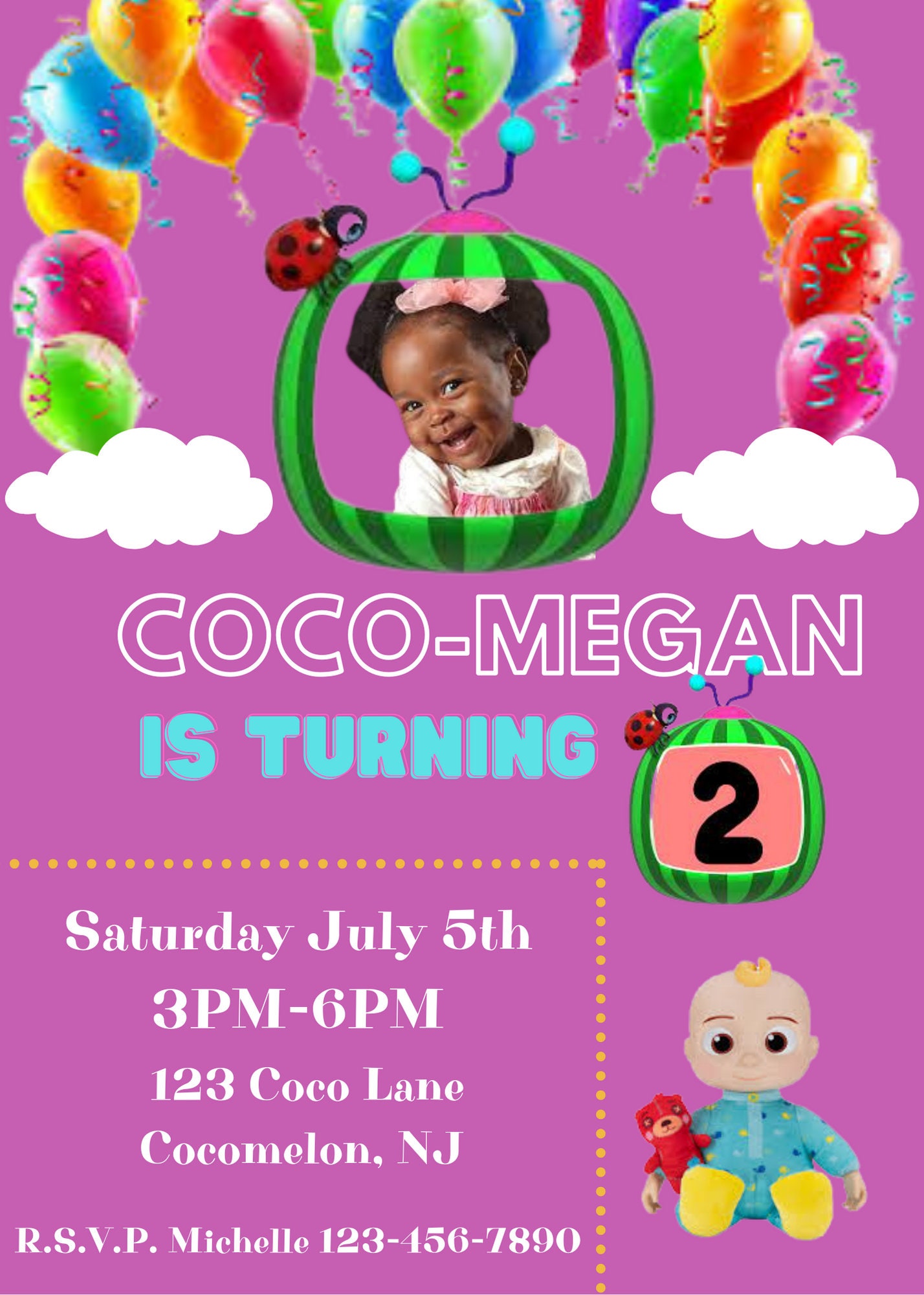 Cocomelon Birthday Invitation Template Printable Cocomelon | Etsy