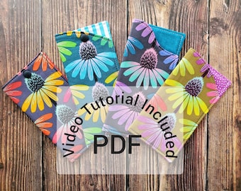 Cherry Glasses Case PDF Sewing Pattern, Learn to Sew, Six templates, Slim Glasses Case pattern, Easy Sewing for Beginners, quick sew