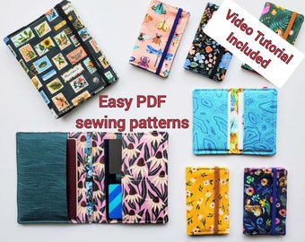 Logan Card Holder AND Mimi Passport Holder PDF Sewing Patterns, Easy PDF Sewing Bundle for Beginners, Family-Size Passport Travel Holder