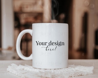 Boho Mug Mockup, Smart Object, PSD File (Digital Download)