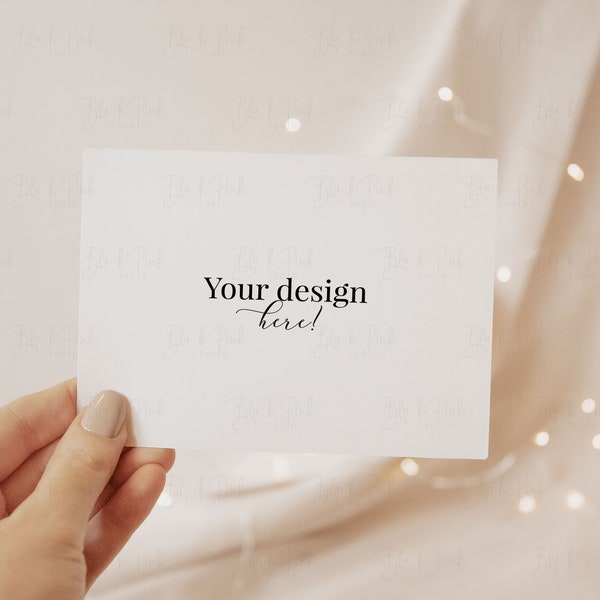 A2 Card Mockup, Horizontal Card Mockup 4.25x5.5 Greeting Card Mockup, Landscape Card mockup, RSVP card, minimalistic mockup