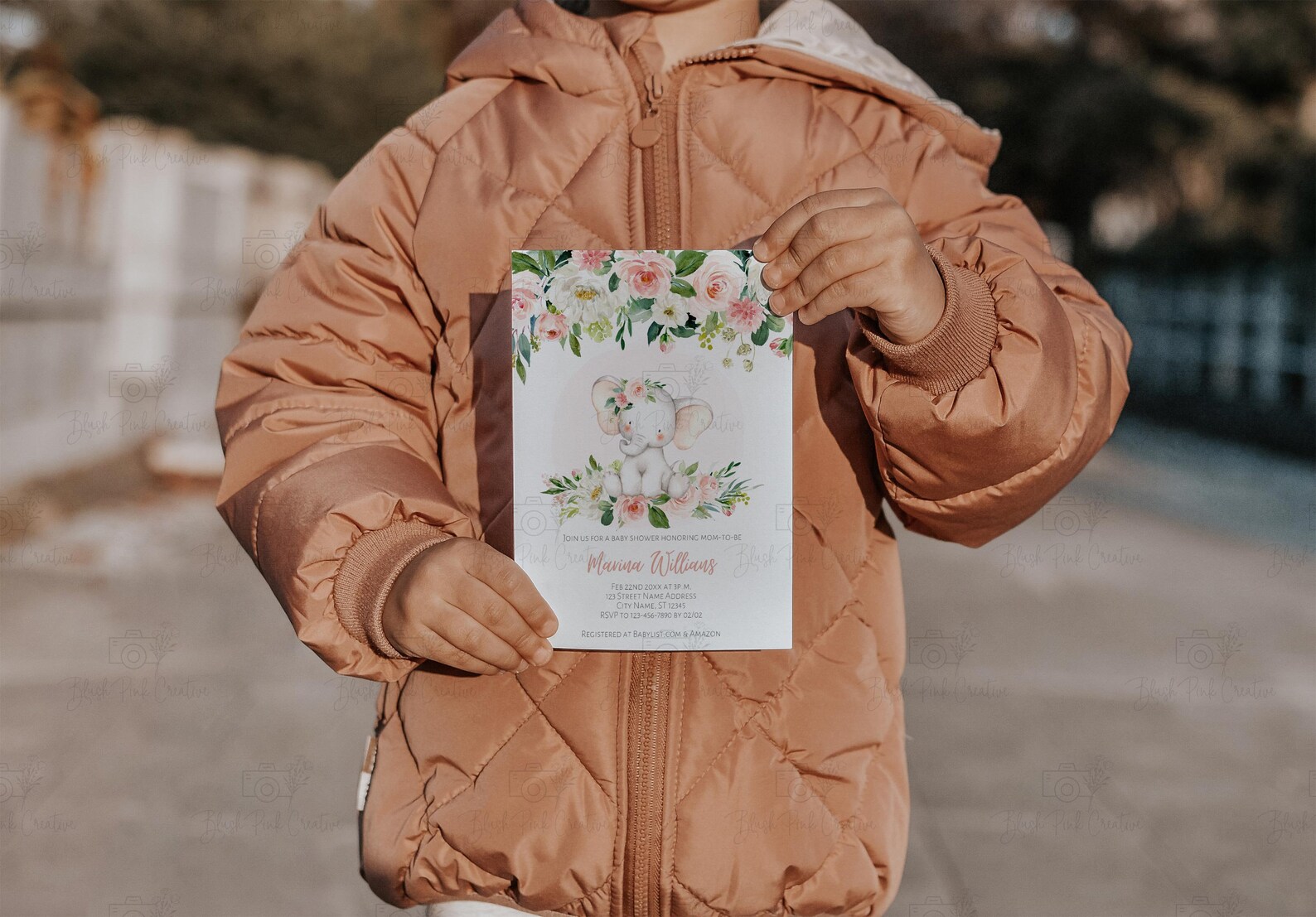 Child Holding Invitation Mockup Autumn Invitation Mockup 5x7 | Etsy