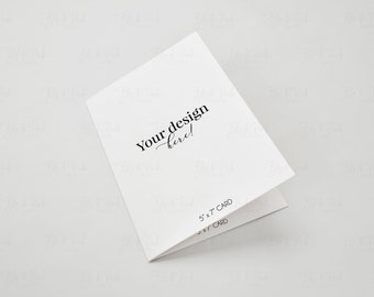 Angled 5x7 Card Mockup, Bifold Program Template (JPG, Photoshop)