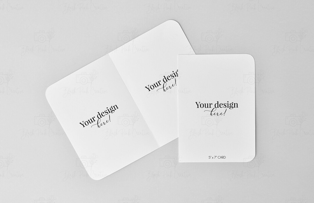 5x7 Rounded Corner Card Mockup, Bifold Wedding Program (JPG, PSD) - Etsy