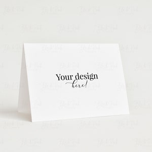 Minimalistic Folded Buffet Card Mockup, Tented Card Mockup, 3x4 folded Card, Smart Object, Folded Card mockup, food name card mockup