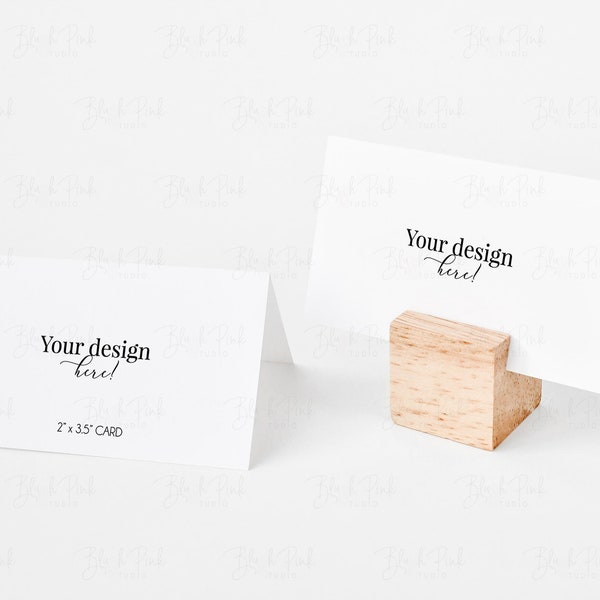 Place Card Mockup, Folded and Flat Place Card, 2x3.5 Inches Card, PSD Smart Object, Folded Wedding Place Card mockup, Standing place Card