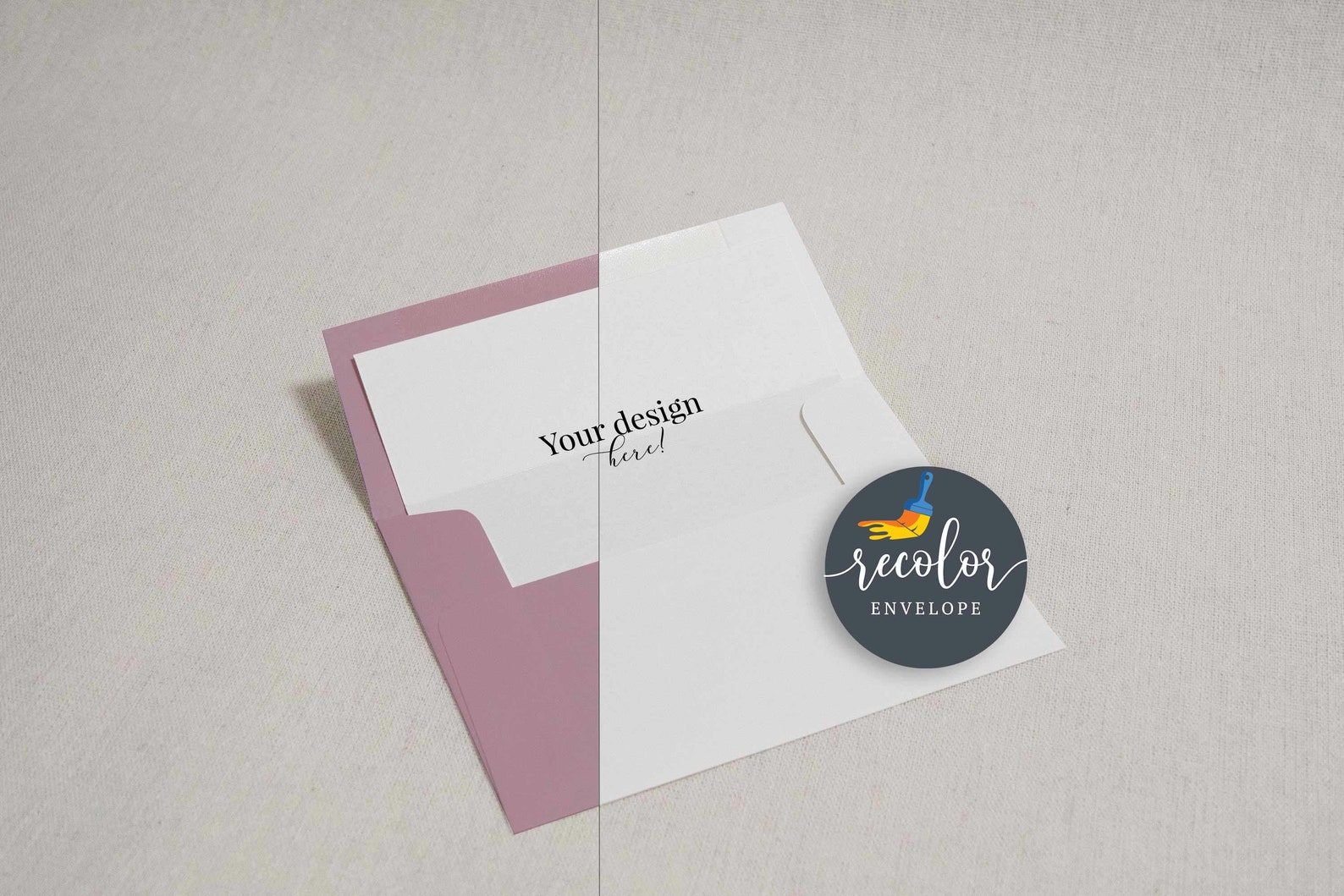Editable Envelope Liner Mockup Square Flap Envelope Liner