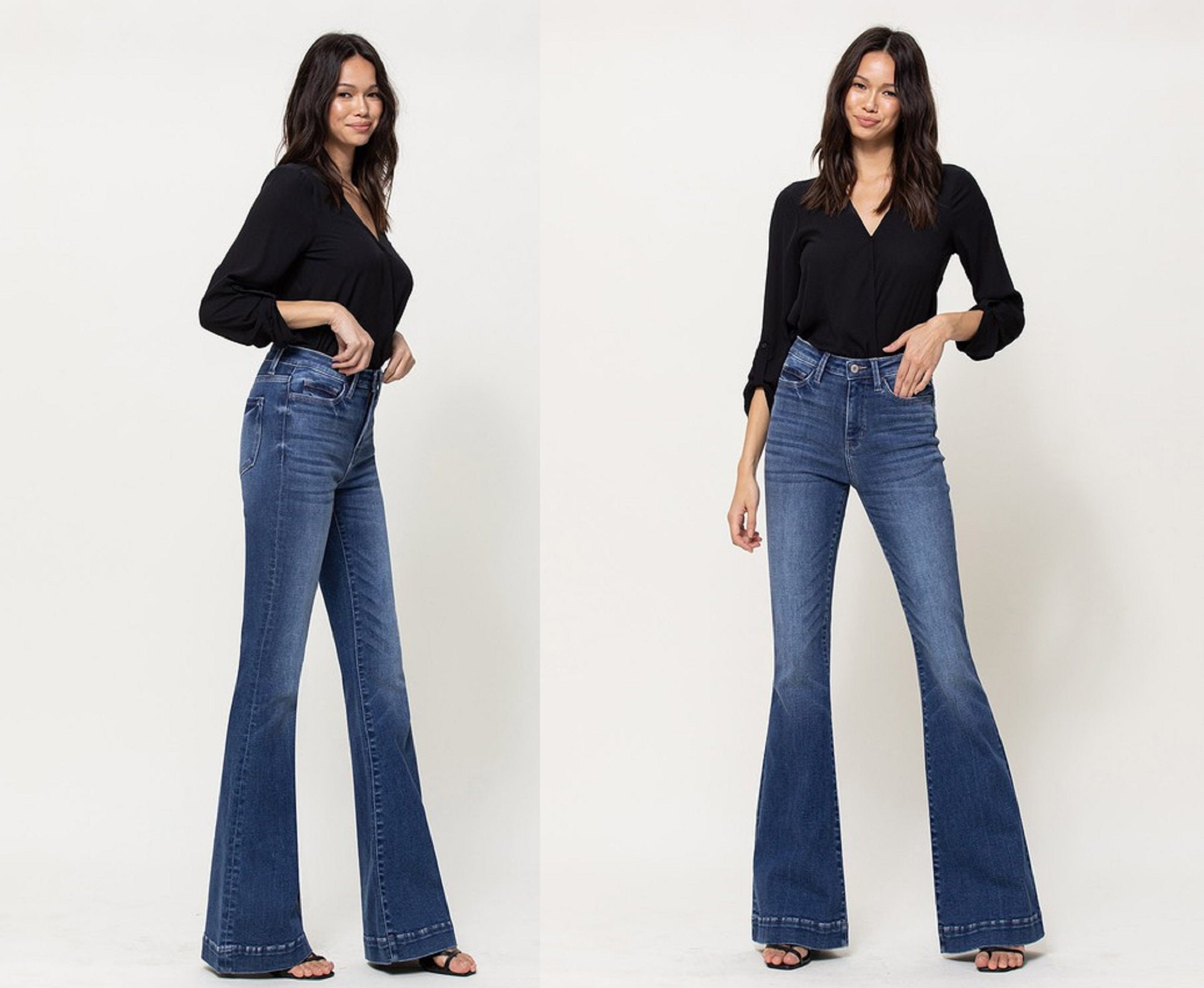Stretch High Rise Super Flare W Trouser Hem/ Tall Size/ Fit and Flare/gift  for Her/ -  Canada