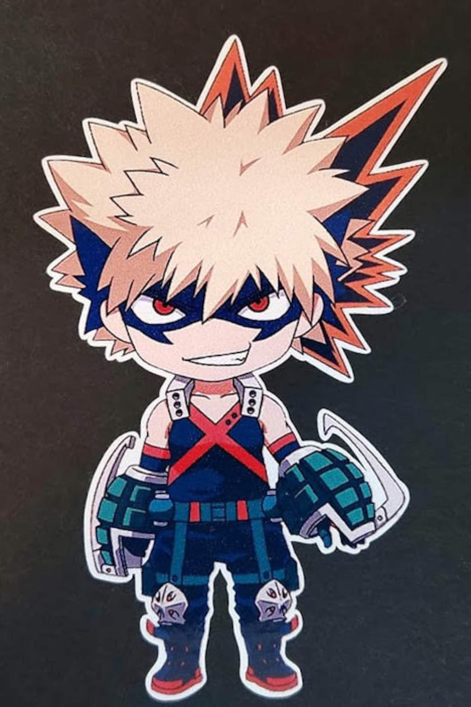 my hero academia katsuki bakugo chibi sd cute full color decal etsy