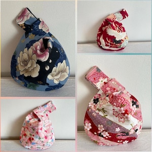 Japanische Knotentasche, japanische süße Tasche, Geburtstagsgeschenk, runde Tasche mit Blumen, traditioneller japanischer Stil und Muster, tägliche Tasche
