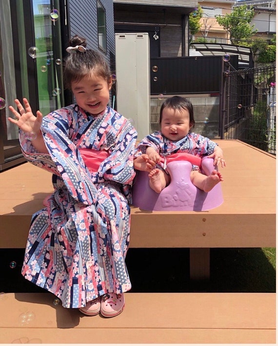 Vestido bidireccional lindo traje de verano ropa de estilo japones hecho en Japon hecho a mano kimono para ninos yukata Etsy Espana