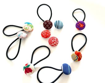 Kimono accessories, Silk kimono fabric, Japan hair tie, charm, flower Japanese fabric, Sakura, Cute accessary