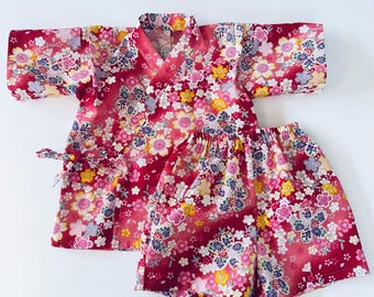 Sakura kinderkimono, kinderjinbei, Japans cadeau, uniek, handgemaakt