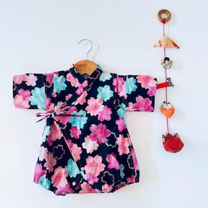 新登場!! さくらベビー着物 夏 ベビー甚平 ハンドメイド 日本製 新生児 プレゼント 和風