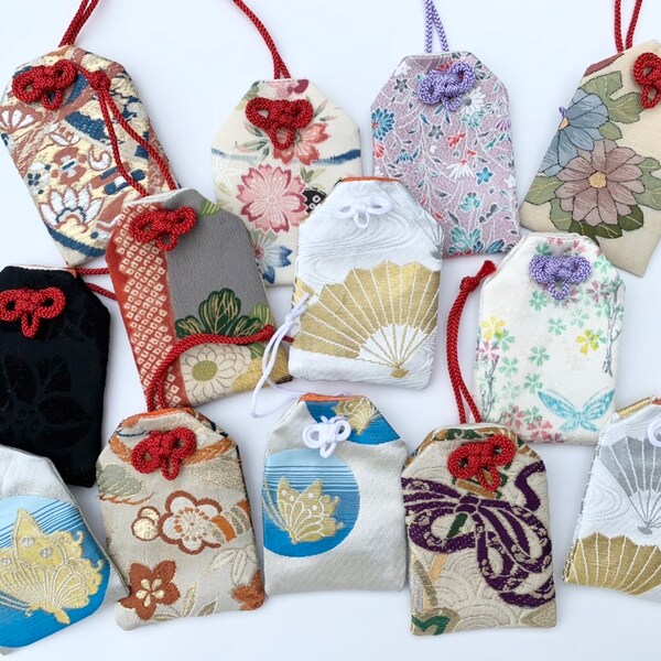 Omamori japonais, Amulette, Porte-bonheur, Cadeau japonais, Kimono Obi, Porte-bonheur traditionnel, Cadeau d'anniversaire, Cadeau de Noël