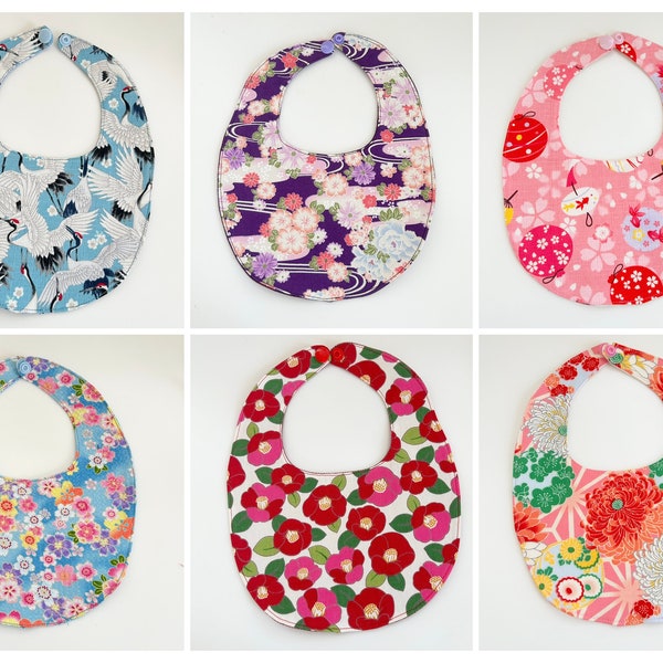 Baby's bibs, Baby shower, Cute baby bibs, Girls and Boys, Birthday presents, With baby kimono, Made in Japan