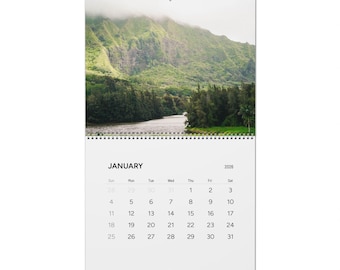 2026 Hawaii Wall Calendar featuring Oahu Landscape Photography Waterfalls Ocean Sunrises Tropical Nature in Large Scenic Wall Art