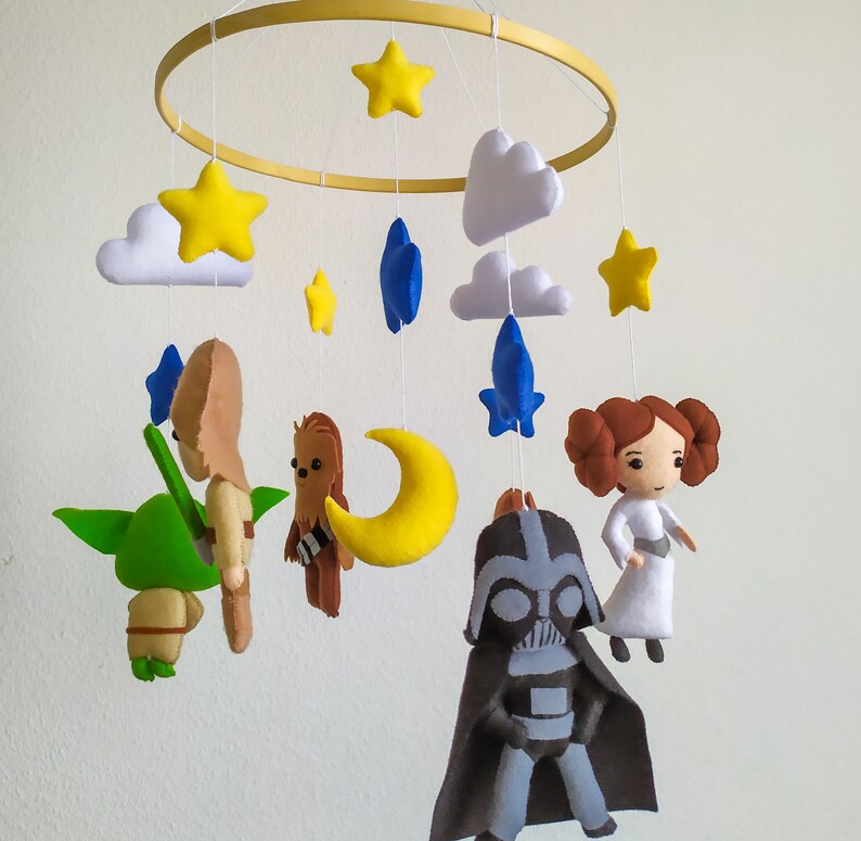 Baby Mobile Star Wars Felt Star Wars Crib Toys Boy Nursery Etsy