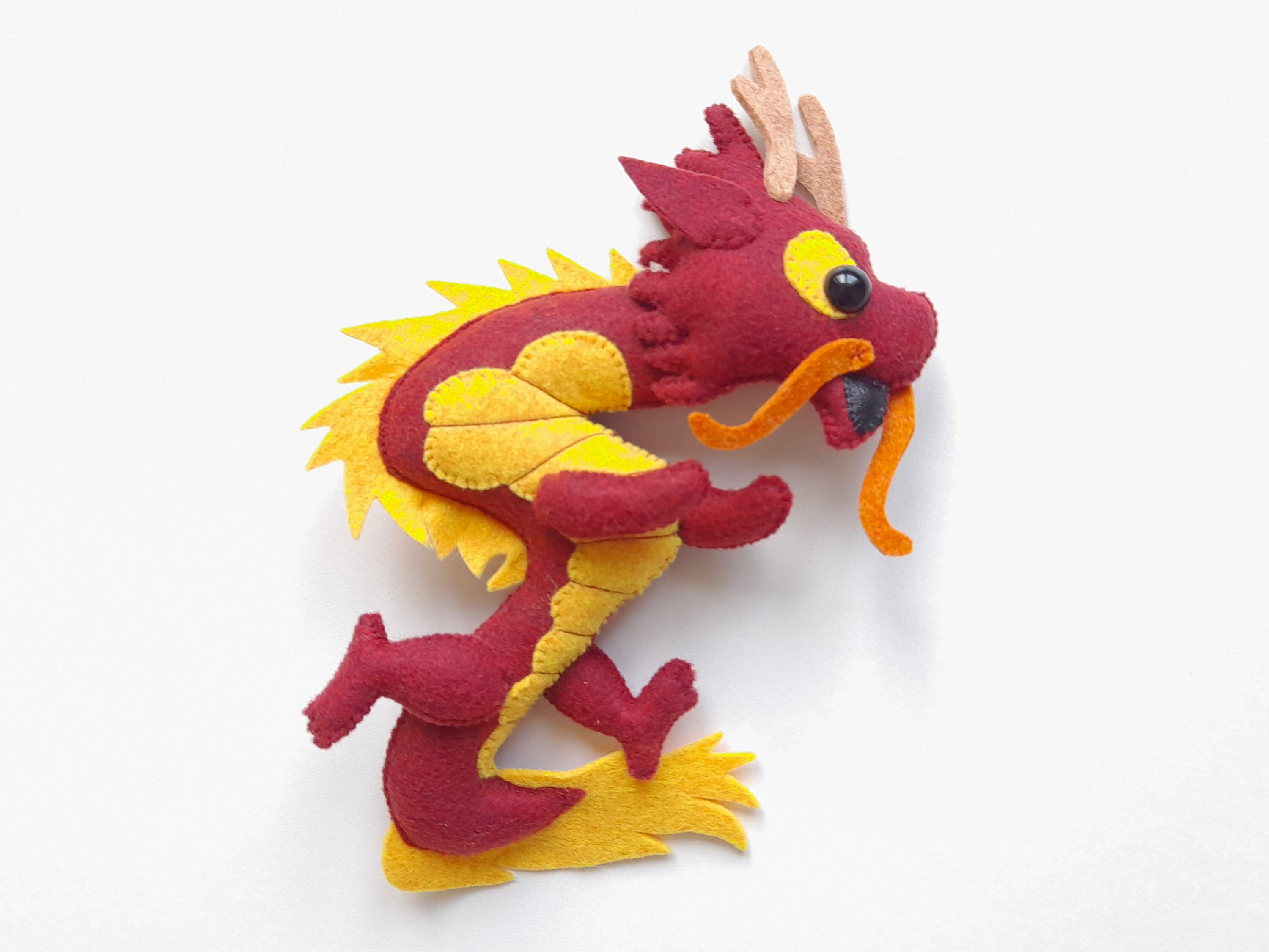 Chinese dragon plushie custom stuffed dragon Red Asian Etsy