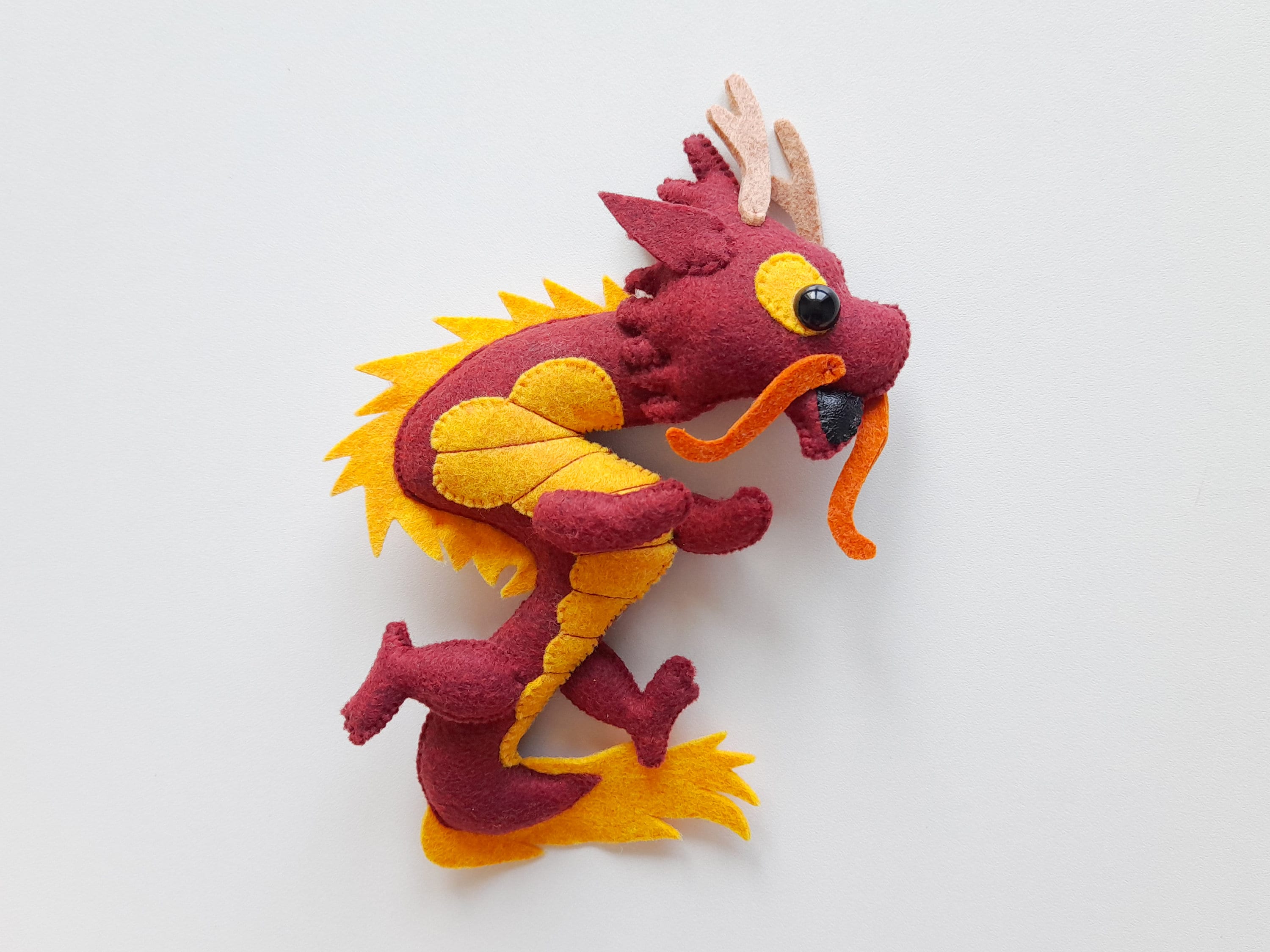 Chinese dragon plushie custom stuffed dragon Red Asian Etsy