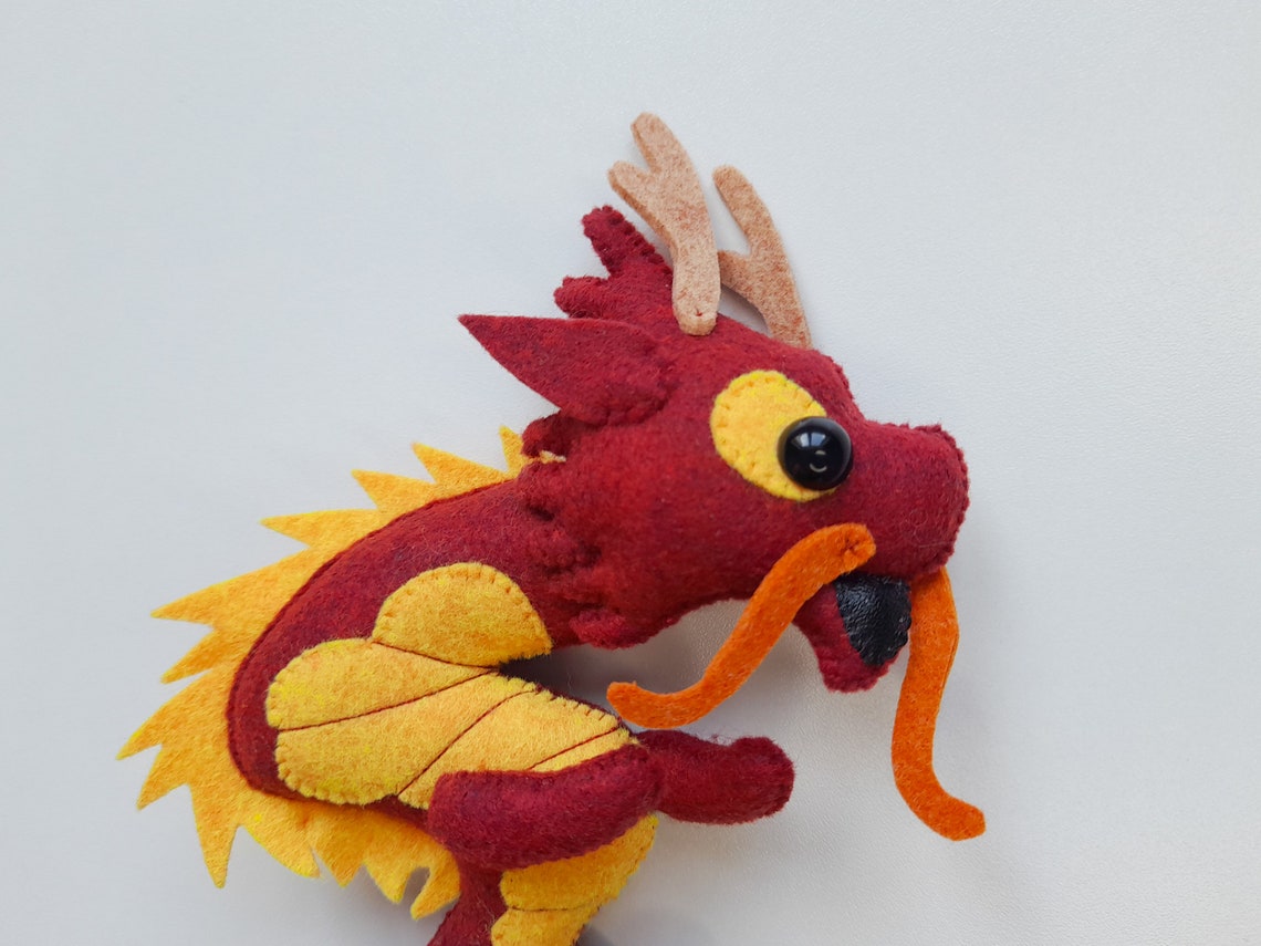 Chinese dragon plushie custom stuffed dragon Red Asian | Etsy