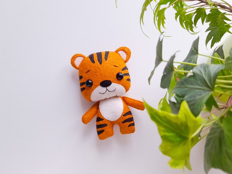 Tiger ornament tiger cub plushie cute animal felt doll | Etsy