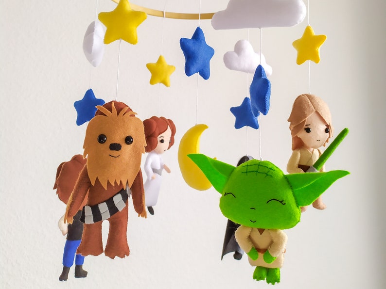 Baby Mobile Star Wars Felt Star Wars Crib Toys Boy Nursery Etsy