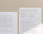 Minimal Recipe Card Template Editable Simple Recipe card Modern Recipe Card Printable Recipe Personalized card  5x7 A5 A4 5.5x8.5 8.5x11