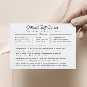 Tarjeta de receta simple Plantilla Canva Tarjeta de receta mínima Tarjeta de receta moderna Tarjeta de receta editable Tarjeta de receta personalizada 4x6 5x7 A7 A6 A5 A4