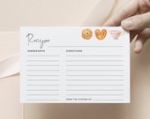Pastry recipe card Editable bakery Recipe Card Template Baking Recipe Card Bridal Shower Recipe Insert Cards Printable Recipe Card Template