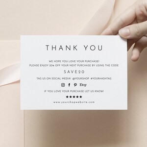 Business Dankeschön Kartenvorlage Einfache Dankeschön Packungsbeilage Printable Danke für Ihre Bestellung Karten Danke für Ihren Einkauf Karte