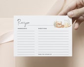 kitchen recipe card baking recipe card kitchen shower double sided recipe card Editable Recipe Card Template Recipe Bridal Shower Insert