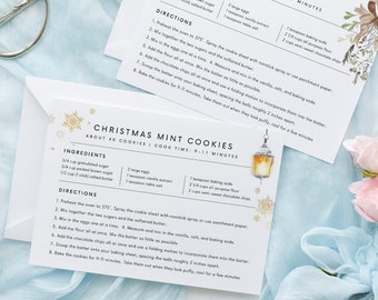 Holiday Recipe Card Template Christmas Editable Simple Recipe card Modern Recipe Printable Personalized recipe cards Winter Recipe 4x6 5x7