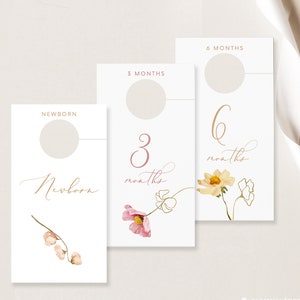 Simple floral nursery closet dividers baby organization hanger dividers baby closet dividers baby shower gift nursery newborn organization
