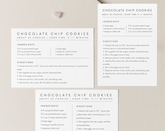 Simple Minimal Recipe Card Template Editable Simple Recipe card Modern Recipe Printable Recipe Card Personalized card 3x4 3.5x5 4x6 3x5 5x7
