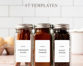 Editable Avery Spice Jar Labels Modern Minimalist Printable Spice Jar Label Template Spice Labels Downloadable DIY Spice Label Kitchen Herb